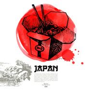 Hand drawn Japanese sushi illustration