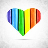 Gay and LGBT rainbow colors heart shape Handmade Textured