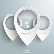 Three Location Markers Globe