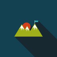 Mountain tourist flat icon with long shadow N47