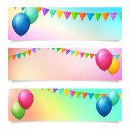 set of birthday summer blurred vector banner background