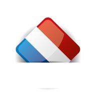 Glossy icon with Flag of France in white pocket
