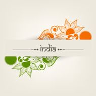 Independence Day greeting with floral design in national flag colors