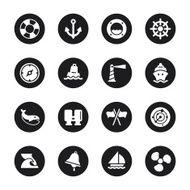 Nautical Icons - Black Circle Series