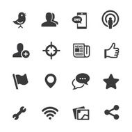 Social Networking Silhouette icons