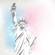 Statue Of Liberty on shiny background