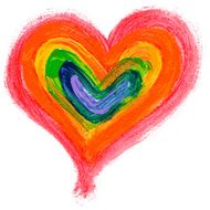 Gay and LGBT rainbow colors heart Handmade Textured N2