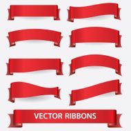 red ribbon banners eps10