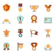 trophy and awards icons vector