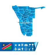 Namibia vector map