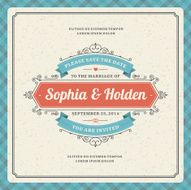 Wedding invitation card template vector vintage background N33