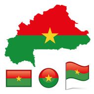 Burkina map &amp; flag