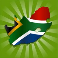 South Africa Map With Flag N2