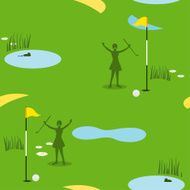 Golf Seamless Pattern Female