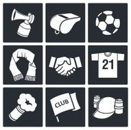 Attributes Soccer fan icon set