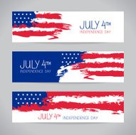 Banners with american flag Independence Day design