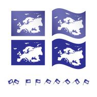 Flags with European Map