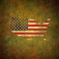 grunge USA map and flag N2