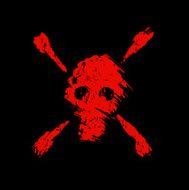 red Skull and Crossbones for Pirate Flags Poison Danger etc N2