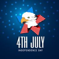 Bald Eagle on stylish blue background