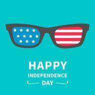 Glasses with stars and strips Independence day US of America
