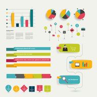 Collection of colorful flat infographic elements N4