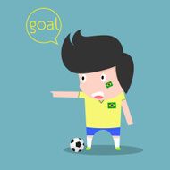 Brazil soccer player goal concept