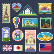 Stickers from various countries Gifts travelers