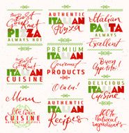 Set of Italian Food Labels