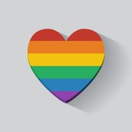 Heart-shaped icon with rainbow flag