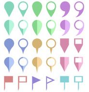Color paper map location pointers