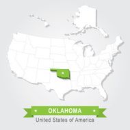 Oklahoma state USA administrative map N2