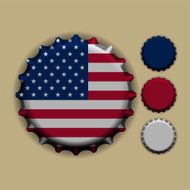 Bottle cap with a country sign United States of America