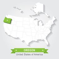 Oregon state USA administrative map N2