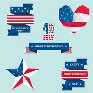 USA Independence day greeting design set