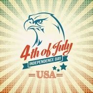 Independence Day holiday card with typography and an eagle N4