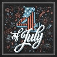 Typography card Independence Day Chalk board Vector illustration