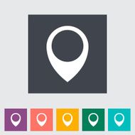 Map pointer single flat icon N10