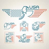 Made in the USA Symbol with American flag and eagle N21