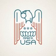 Made in the USA Symbol with American flag and eagle N22