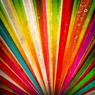 Multicolor Sunbeams grunge background with circles