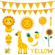 Vector elements in yellow color