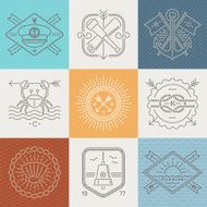 Adventures nautical and travel emblems signs labels