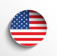 USA Flag Sticker Button