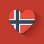 Heart-shaped icon with flag of Norway