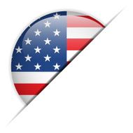 USA Flag Glossy Button Hidden