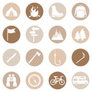 Vector Set of Hiking and Camping icons N20