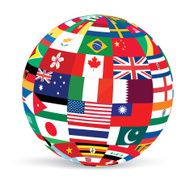 3D GLOBE in Collage of Flags