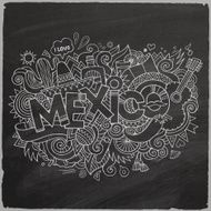 Mexico Vector hand lettering and doodles elements