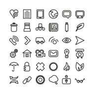 Web line icon set Thin icons